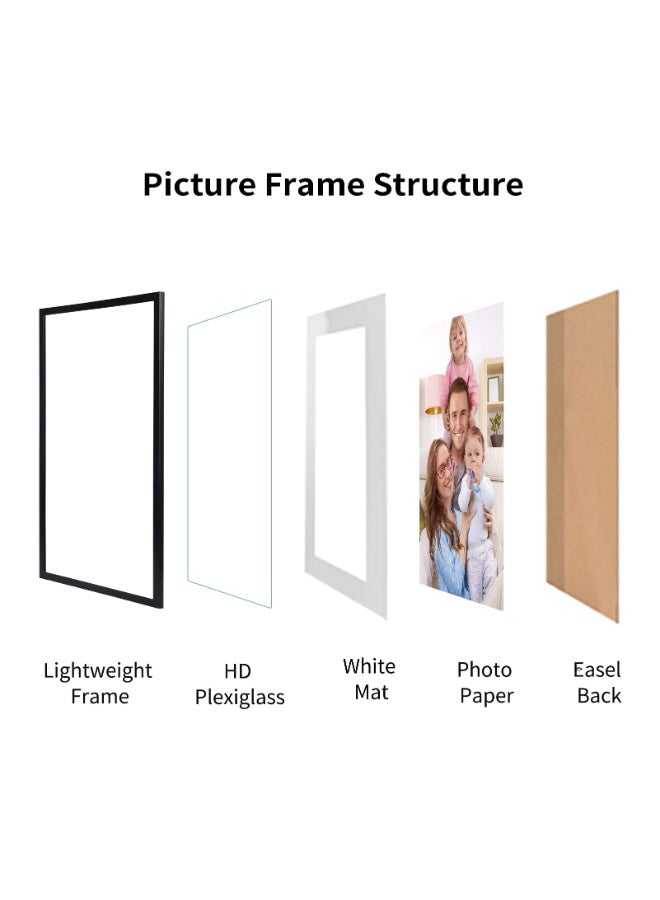 Bukela 4PCS Picture Frame Set, for Wall or Tabletop with Gasket Display Wall Photo Frame, Desktop Photo Frame - Image 5